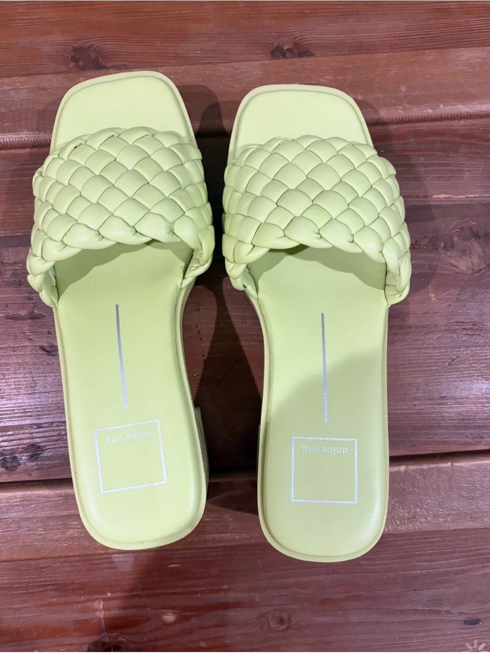 Dolce Vita Lime Braided Slide Sandals